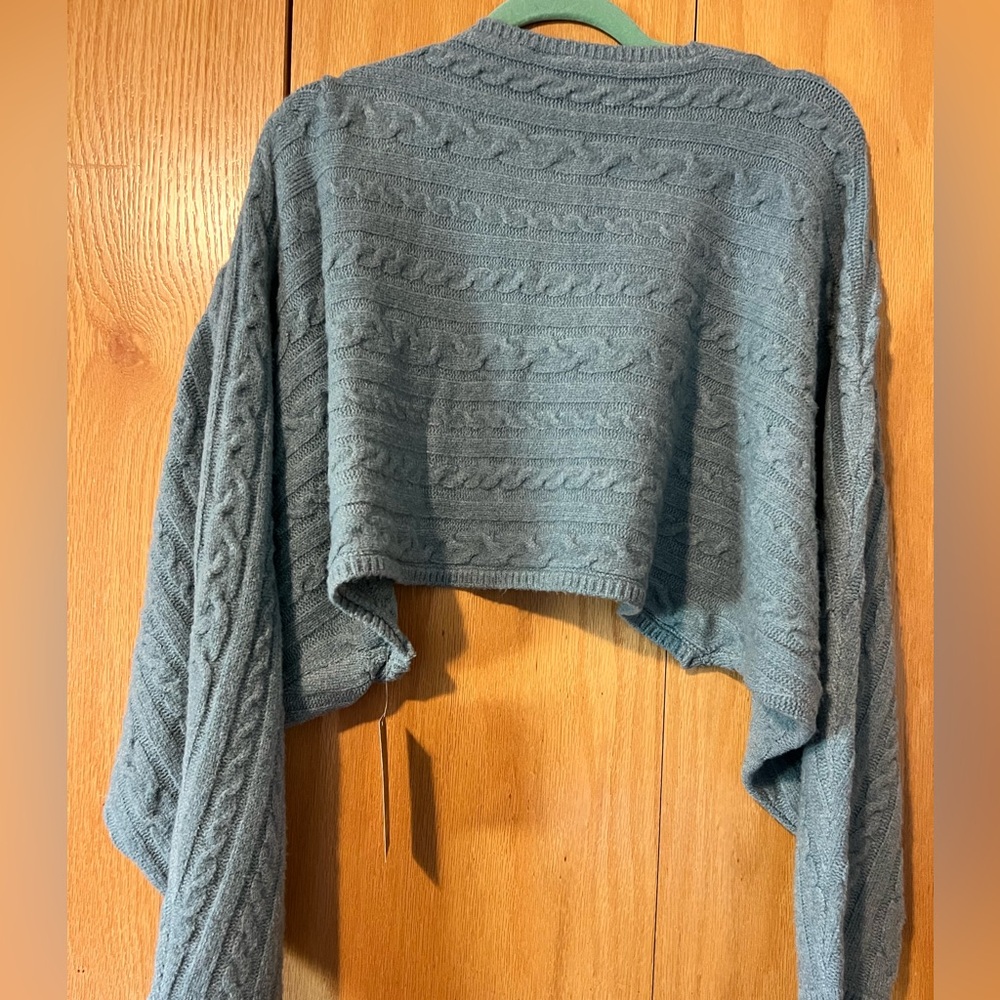 Wild Fable Oversized Cable Knit Shrug - Turquoise Blue - Picture 2 of 4